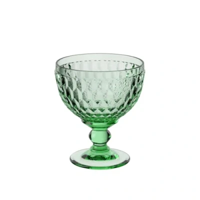 Image of Villeroy &amp; Boch Boston col. Green Sparkling Wine Coupe, Extravagant, Beautifully Shaped Glass for or Champagne, Crystal, Green, 400 ml