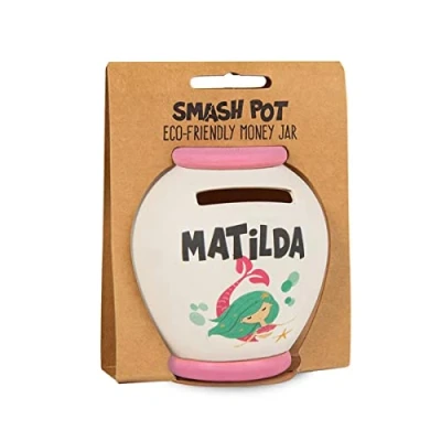 Image of History &amp; Heraldry Personalised Bamboo Smash Pot Money box (Matilda)