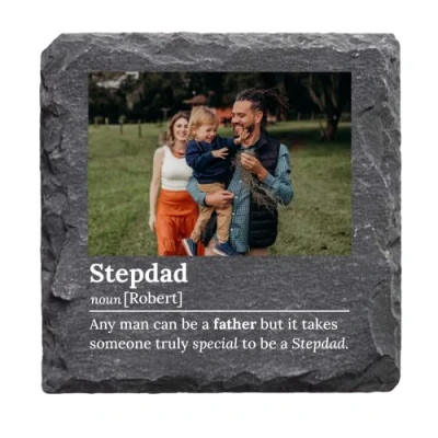 Image of Personalised Photo and Text Stepdad Noun Definition Slate