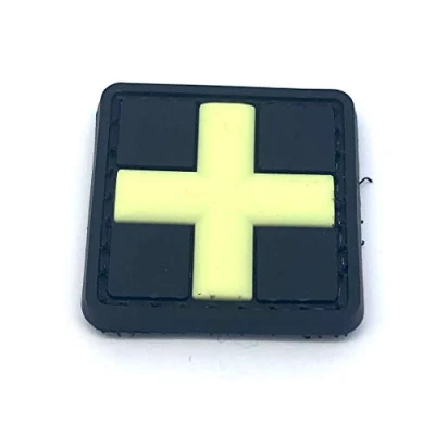Image of Small Medic Cross Glow in the Dark PVC Airsoft Paintball Morale Patch