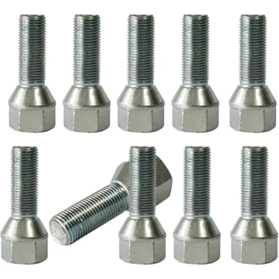 Image of TRACER 10x Wheel Bolts Taper Seat M16 x 1.5 40 mm HEX24 Compatible with Peugeot, Fiat, Citroen