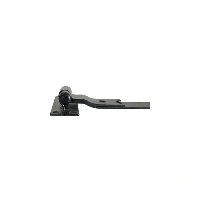 Image of 14&quot; 350mm Heavy Duty CRANKED Hook and Band GATE Hinge EPOXY Black Includes All Suitable FIXINGS HBC350B 1 x Pair