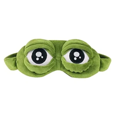 Image of LSHEQYI Eye Mask Cover Cute Sleep Green Frog Fluff Soft Eyeshade 3D Funny for Men and Women Sleep(1pcs)