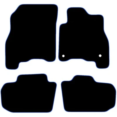 Image of Carsio Carpet Car Mats For Nissan Leaf 2018+ Onwards Tailored Fit Floor Mat Set Complete Accessory Black Custom Fitted All Weather, Anti Slip Backing &amp; Blue Trim