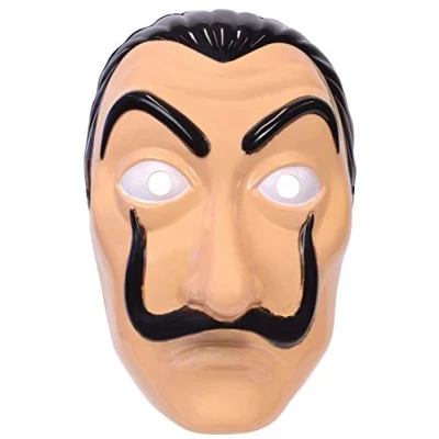 Image of Adults Ladies Mens Eccentric Artist Mask Bank Robber Heist Halloween Fancy Dress Costume Outfit Accessory