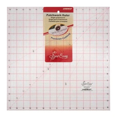 Image of Sew Easy Sewing and Patchwork Ruler Various Shapes Sizes, Square Quilting 15.5 x15.5 inch