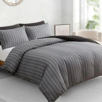 Image of Pamposh Super King Duvet Set Brushed Microfiber Reversible Cover Hypoallergenic Bedding Ultrasoft Size Sets with Zipper Closure