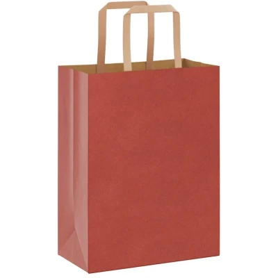 Image of vidaXL Paper Bags 50 pcs with Handles Red 21x11x28 cm