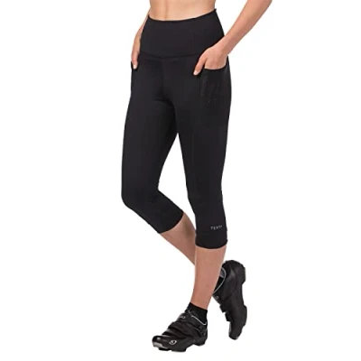 Image of TERRY Holster Hi Rise Cycling Capri Pant Women&#039;s Padded Compression Bike Bottoms 18 Inch Inseam Flex Air Chamois Black