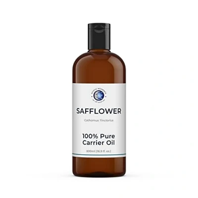 Image of Mystic Moments Safflower Carrier Oil 500ml Pure &amp; Natural Perfect For Hair, Face, Nails, Aromatherapy, Massage and Dilution Vegan GMO Free