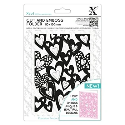 Image of Xcut Cut &amp; Emboss Folder Multi Hearts