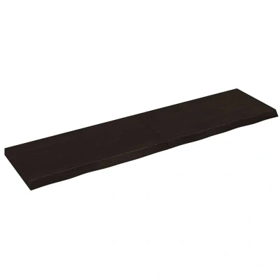 Image of vidaXL Wall Shelf Dark Brown 200x50x(2 6) cm Treated Solid Wood Oak