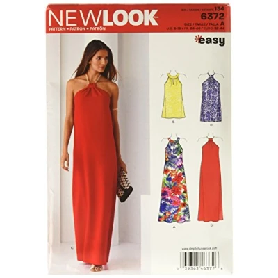 Image of New Look Sewing Pattern 6372: Misses&#039; Dresses Each in Two Lengths, Multicolor, Size A (6 8 10 12 14 16 18)