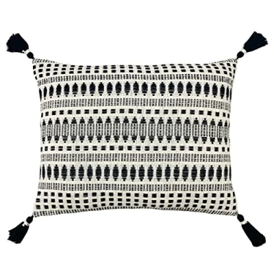 Image of The Linen Yard Ganado Cushion Cover, Cotton, Black