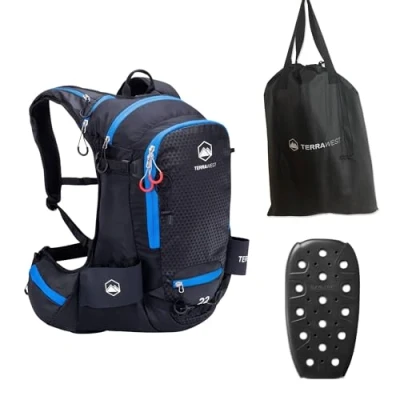 Image of TerraWest Core 22 Ski Backpack (Recco Reflector &amp; Back Protector Installed) Installed (Dark Night/Blue)
