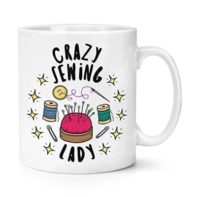 Image of Crazy Sewing Lady Stars 10oz Mug Cup