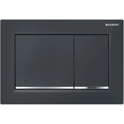 Image of Omega30 Dual Flush Plate Black/Gloss Chrome Geberit