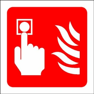 Image of FIRE ALARM CALL POINT SIGN SELF ADHESIVE VINYL 100x100mm