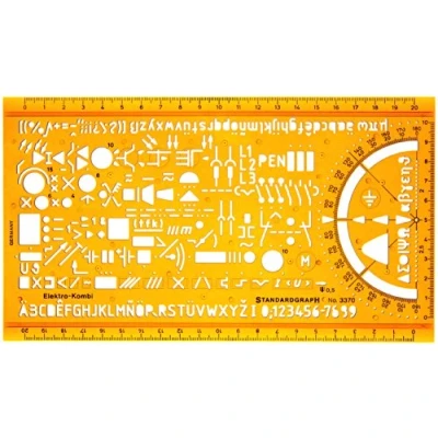 Image of Electrical Electronic Control Installation Symbols Drawing Template Stencil Engineering Drafting Supplies Layout Plan Schematic Wiring Circuit Diagram