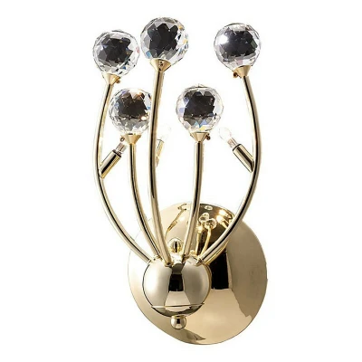 Image of Xeena Wall Lamp Switched 3 Light G4 French Gold/Crystal, NOT LED/CFL Compatible