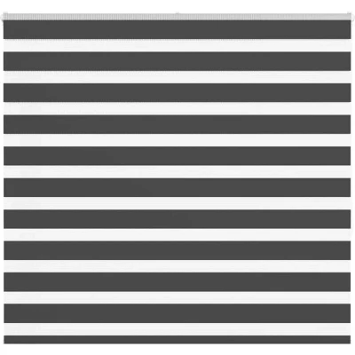 Image of vidaXL Zebra Blind Black 155x150 cm Fabric Width 150.9 Polyester