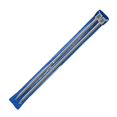 Image of Aluminium Knitting Needles POWERTOOL 2Pcs/Set 35cm Long Single Pointed Classic Sweater Sets (10mm)