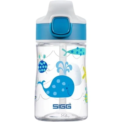 Image of SIGG Aluminium Kids Water Bottle Miracle Ocean Friend With Straw Leakproof Lightweight BPA Free Scratch &amp; Break Resistant School Sports Blue 0.35L