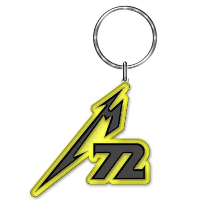 Image of Metallica Key Chain Seasons M72 Band Logo Official Metal 5x5cm Yellow