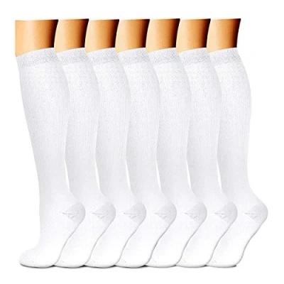 Image of DRESHOW Compression Socks for Men &amp; Women Best Support Athletic Running Flight Travel Cycling