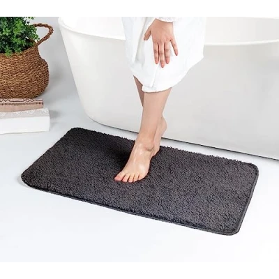 Image of Livabliss Bathroom Mat Washable Non Slip Bath Mats for Floor 50x80 cm, Absorbent Quick Dry Easy Care Bathmat, Rug or Shower Outside Carpet, Grey