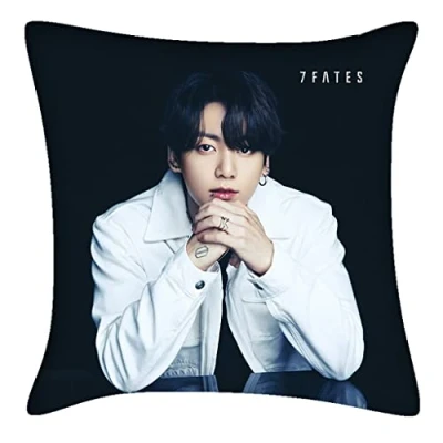 Image of BTS merchandise Square Pillow xcm Kpop Bangtan Boys Jungkook Jimin Suga V Sofa Pillowcase For Home 45cmx45cm