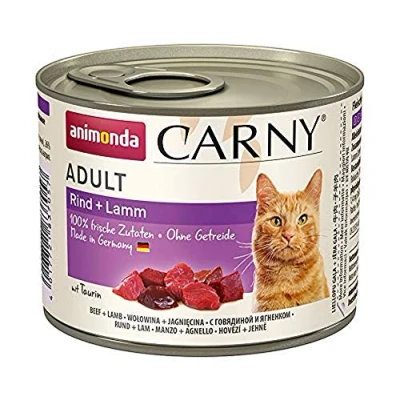 Image of animonda Carny adult cat food, wet food for cats, beef + lamb, 6 x 200g