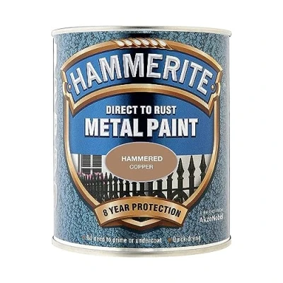 Image of ICI Hammerite 5092964 Direct to Rust Metal Paint Hammered Copper Finish 750ML