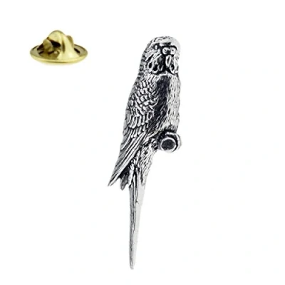 Image of B41 Budgie, Budgerier bird English Pewter Lapel Pin Badge