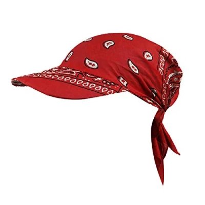 Image of Zhiyao Pirate Scarf Bandana Women&#039;s Cotton Beanie Headscarf Hats Retro Style Sun Hat Golf Tennis Baseball Turban Headwear Head Wraps Visor Cap 2023, red, One Size