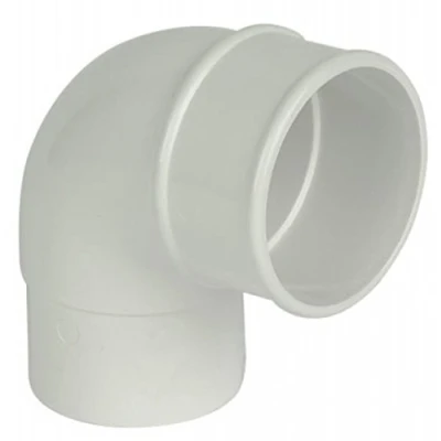 Image of FLOPLAST 68mm Round Gutter Pipe 92.5 Degree Offset Bend White
