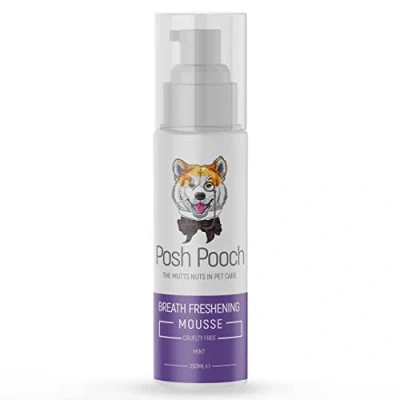Image of Breath Freshener For Dogs Posh Pooch ® Dental Mousse 250ml Mint Foam to Promote Healthy Dog Teeth And Gums, Cleaning, Smelly Eliminator, Oral Care, Mouthwash