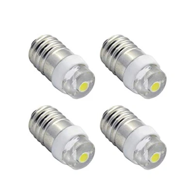 Image of Ruiandsion 4pcs E10 LED Bulb White DC 1.5V 0.5W for Torch Light Flashlight Headlight,Negative Earth