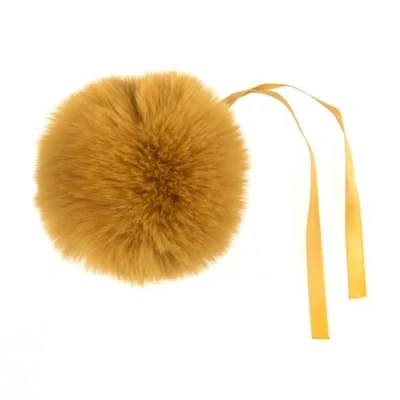 Image of Trimits Faux Fur Pom Medium 6cm Assorted Colours Mustard