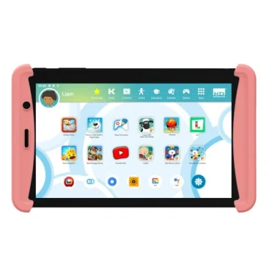 Image of KURIO C21171 Tab Lite 2 Pink Android Tablet for Children, 7 Inch Touch Screen, 16 GB Memory, Camera, 40+ Apps, Child Lock, Protective Case, Learning Computer, Children&#039;s Tablet, Laptop Toy Ideal