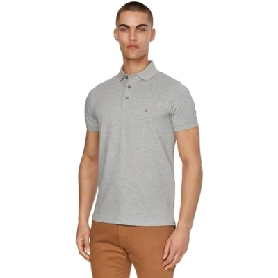 Image of Tommy Hilfiger SLIM Polo shirt, Men&#039;s, Size: Small, Hellgrau