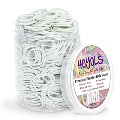 Image of 3/4 inch White Hair Rubber Bands for Ties, Small Elastics Ponytail Holders Women Girls Kids Thick Mini Student 600pcs (M) by HOYOLS