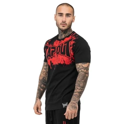 Image of Tapout Men&#039;s Splashed T Shirt, Black/red, L