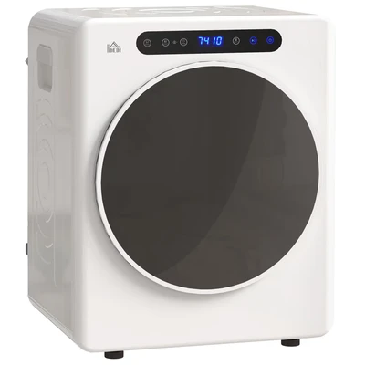 Image of HOMCOM 4kg Vented Tumble Dryer, 800W Compact Freestanding Front Dryer with Stainless Steel Tub, Timer, 6 Heat Settings, Small Portable Clothes White
