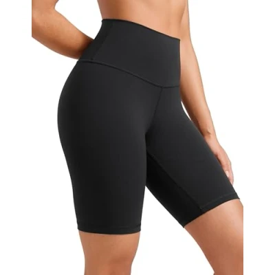 Image of CRZ Yoga Womens Butterluxe 8&#039;&#039; Shorts High Waisted Workout Gym Leggings Running Spandex Biker Black 8