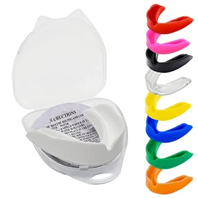 Image of Mouth Guard Gum Shield Professional for Contact Sports, Rugby, Martial Arts, Karate, MMA, Boxing, Hockey, Football Flexible Youth &amp; Adult (White)