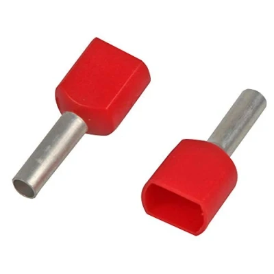 Image of 1.00mm CORD END BOOTLACE FERRULE TERMINALS (RED FOR cable) 100 PACK