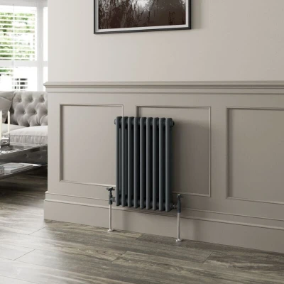 Image of Park Lane Traditional Colosseum Double Bar Column Radiator Anthracite 600 x 425mm