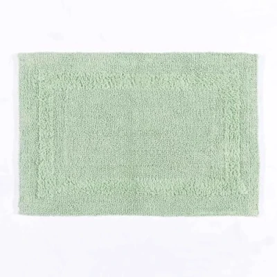 Image of HOMESCAPES Extra Large Bath Mat, Luxury 1600gsm Super Soft 100% Cotton, Reversible Bathroom Mats Non Slip, Washable, Absorbent, Quick Dry, Sage Green Rug, 70 x 120 cm
