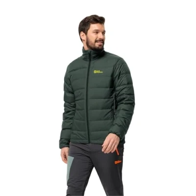 Image of Jack Wolfskin Men&#039;s Ather Down JKT M Jacket, Black Olive/Firefly, XXL